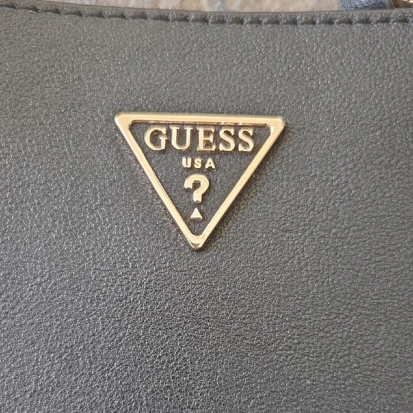 Guess Elegant Black Tote with Gold Details - Picture 2 of 8